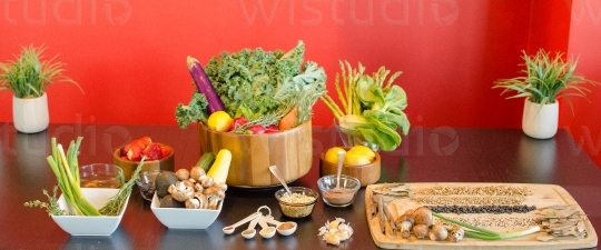 Assortment of Vegetables on Table