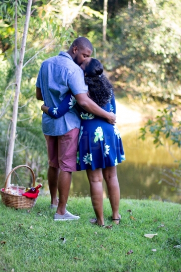 Black Couple Kissing