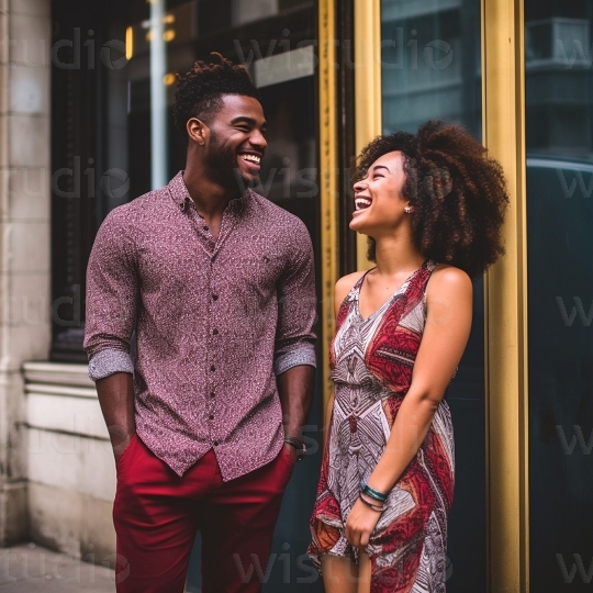 Black man and woman in streets