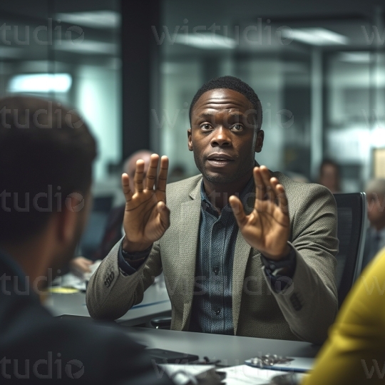 Black man in office