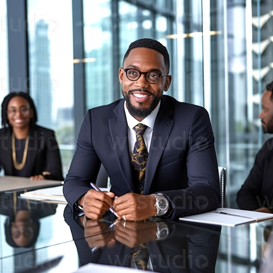 Black man in office