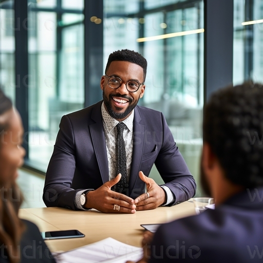 Black man in office