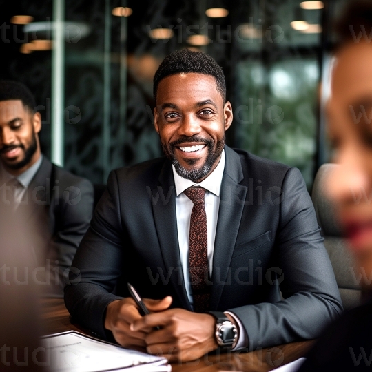 Black man in office