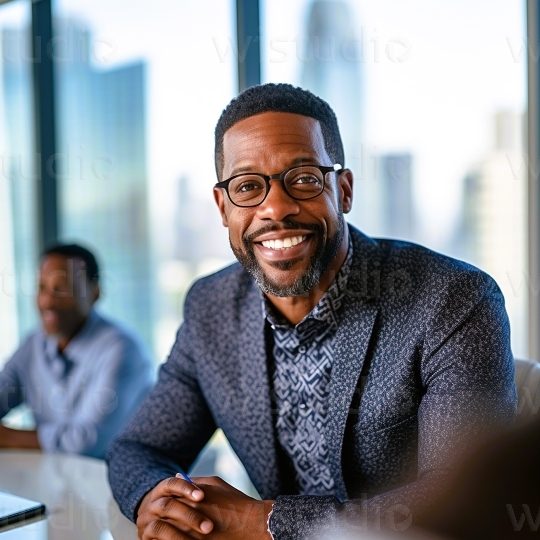 Black man in office