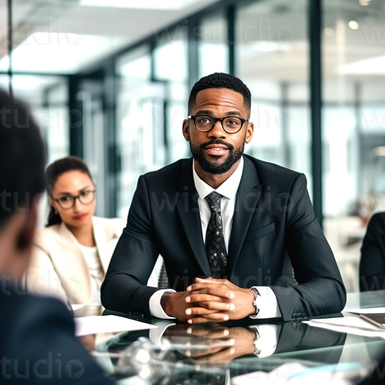 Black man in office