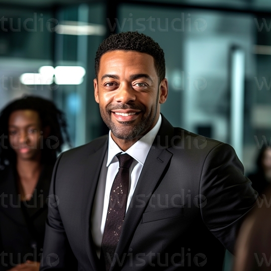 Black man relaxing in Office (14)