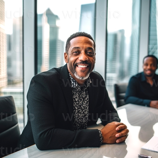 Black man relaxing in Office (15)