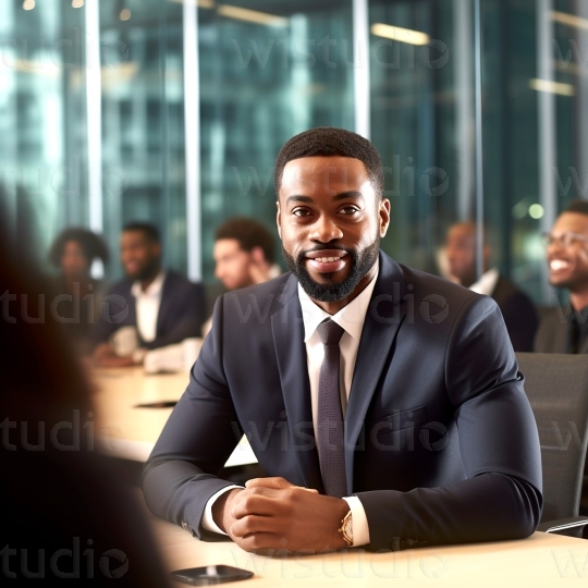 Black man relaxing in Office (16)