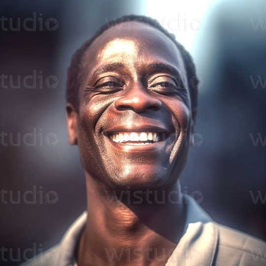 Black man smiling