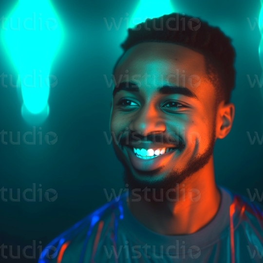 Black man smiling