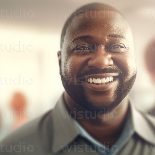 Black man smiling