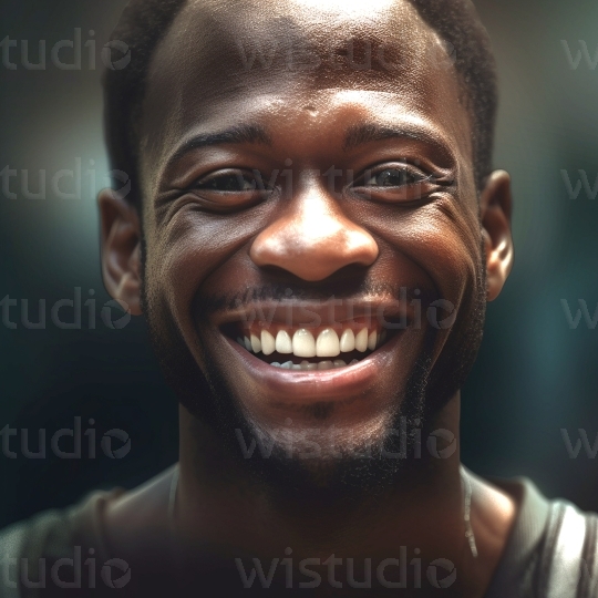 Black man smiling