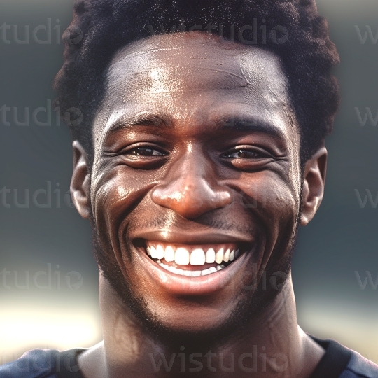 Black man smiling