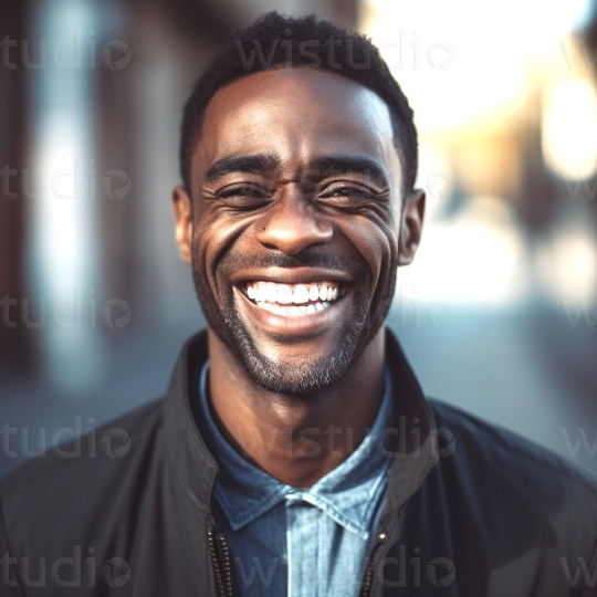 Black man smiling