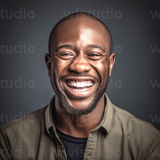 Black man smiling