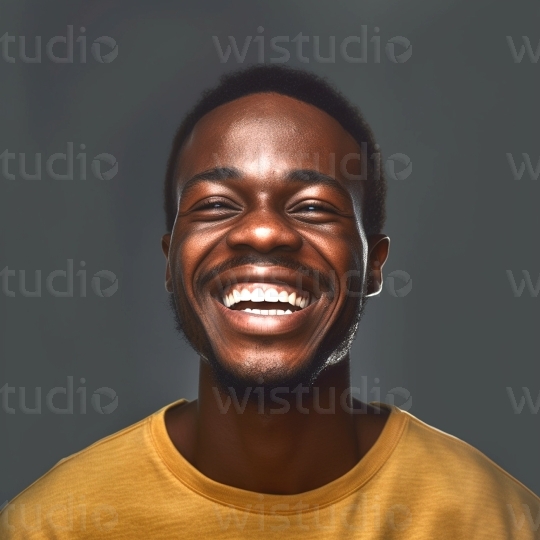 Black man smiling