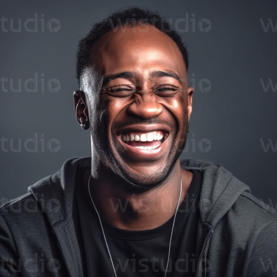 Black man smiling