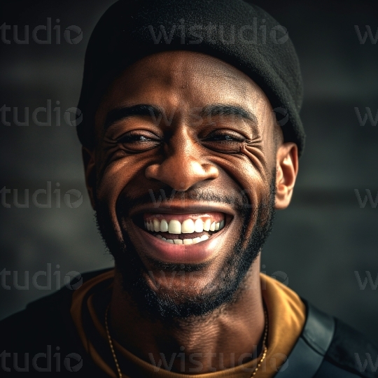 Black man smiling