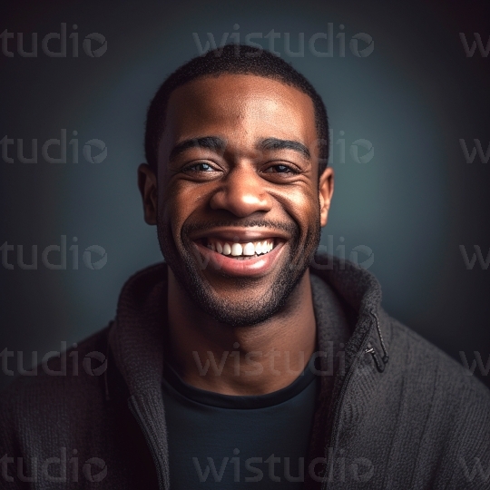 Black man smiling