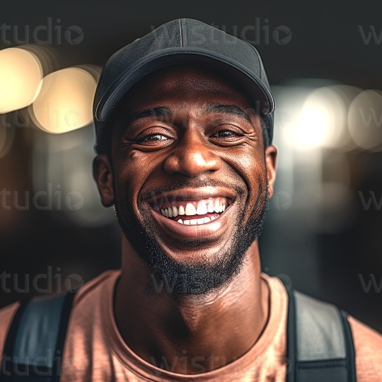 Black man smiling