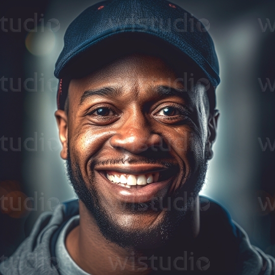 Black man smiling