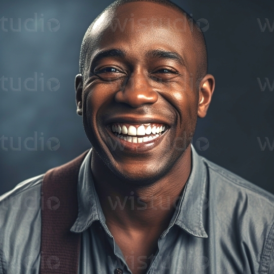 Black man smiling