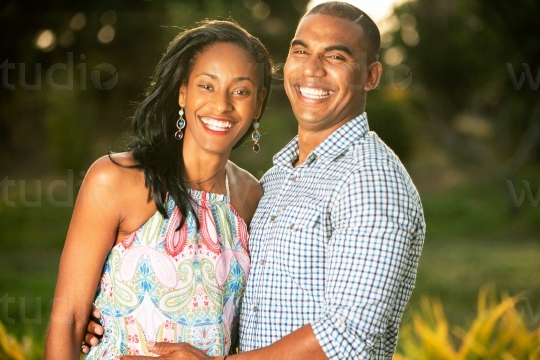 Couple Smiling Outside