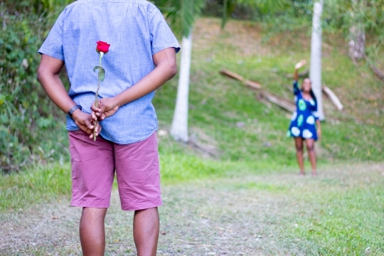 Couple with Rose