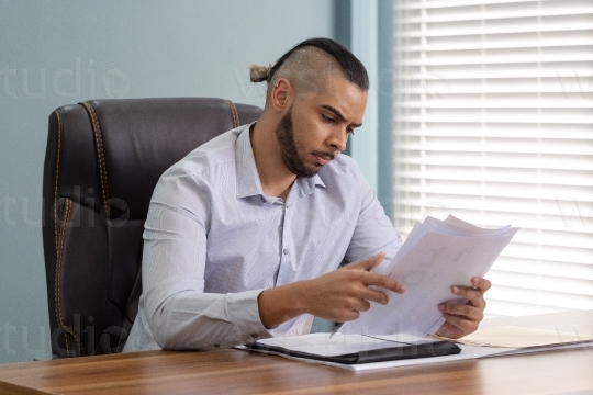 Employee in office working