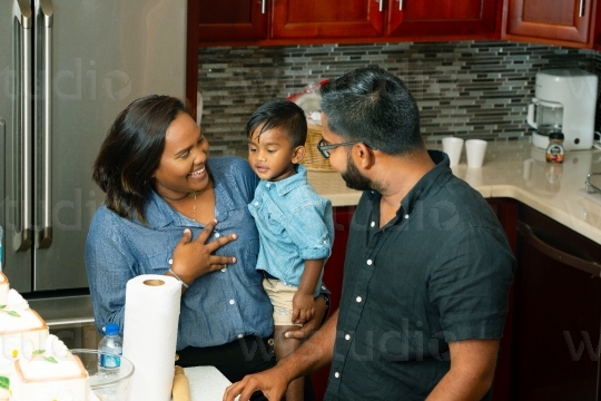 Family in Kitchen III