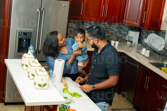 Family in Kitchen V