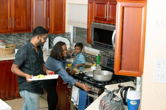 Family in Kitchen VIII