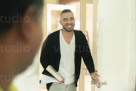 Male Student Walking in Class