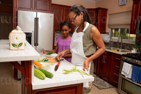 Mother and Daughter in the Kitchen