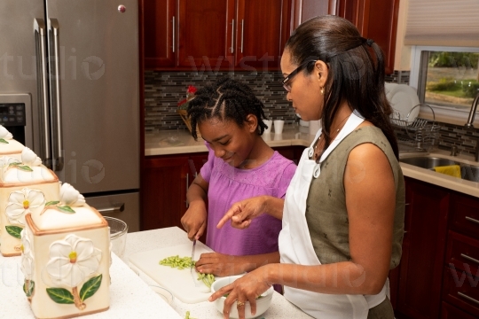 Mother and Daughter prepping in the Kitchen II