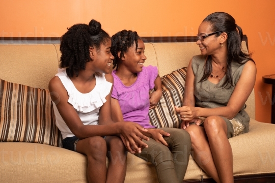 Mother with Daughters in Living Room II