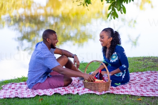 Picnic Couple Smiling