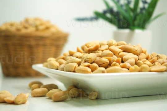 Roast Peanuts on Plate