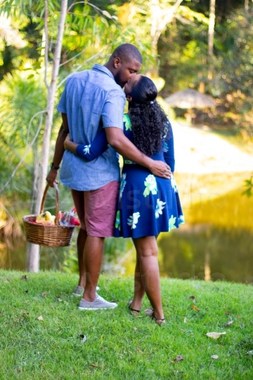 Standing Couple Kissing