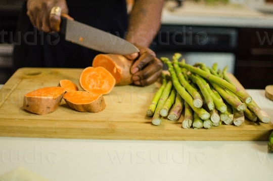 Vegetables and Provisions on Cutting Board