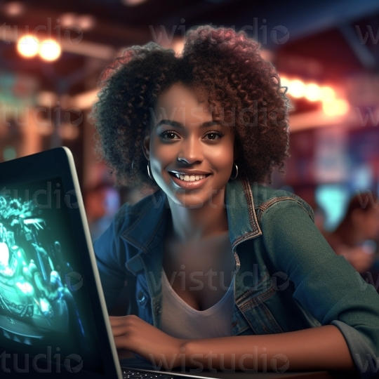 Young Woman at Laptop