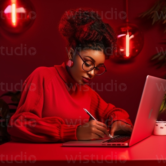 Young Woman at Laptop