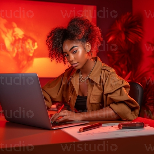 Young Woman at Laptop