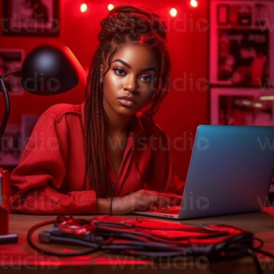 Young Woman at Laptop